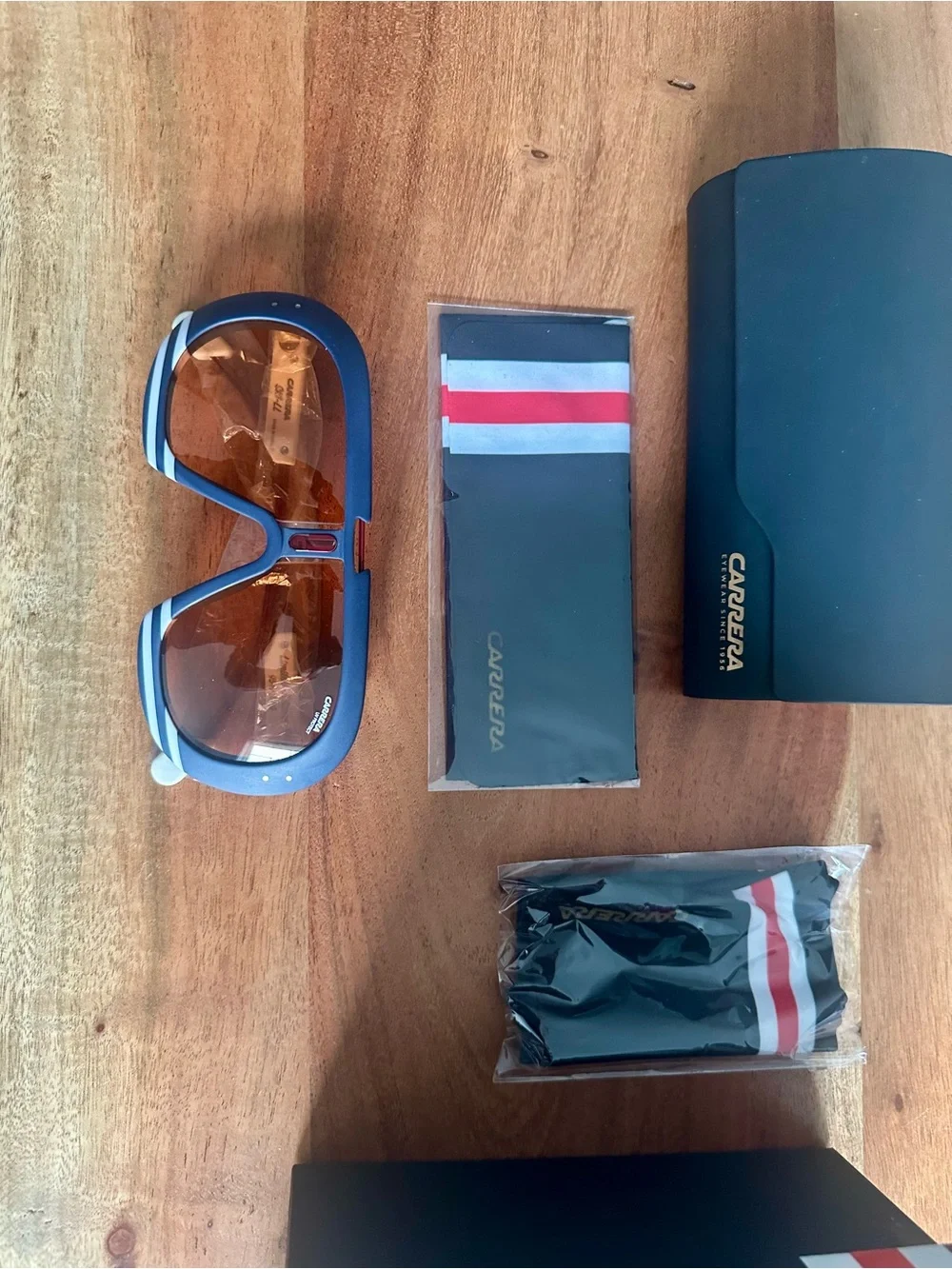 Carrera Men’s Blue Frame Sunglasses with Amber Lenses